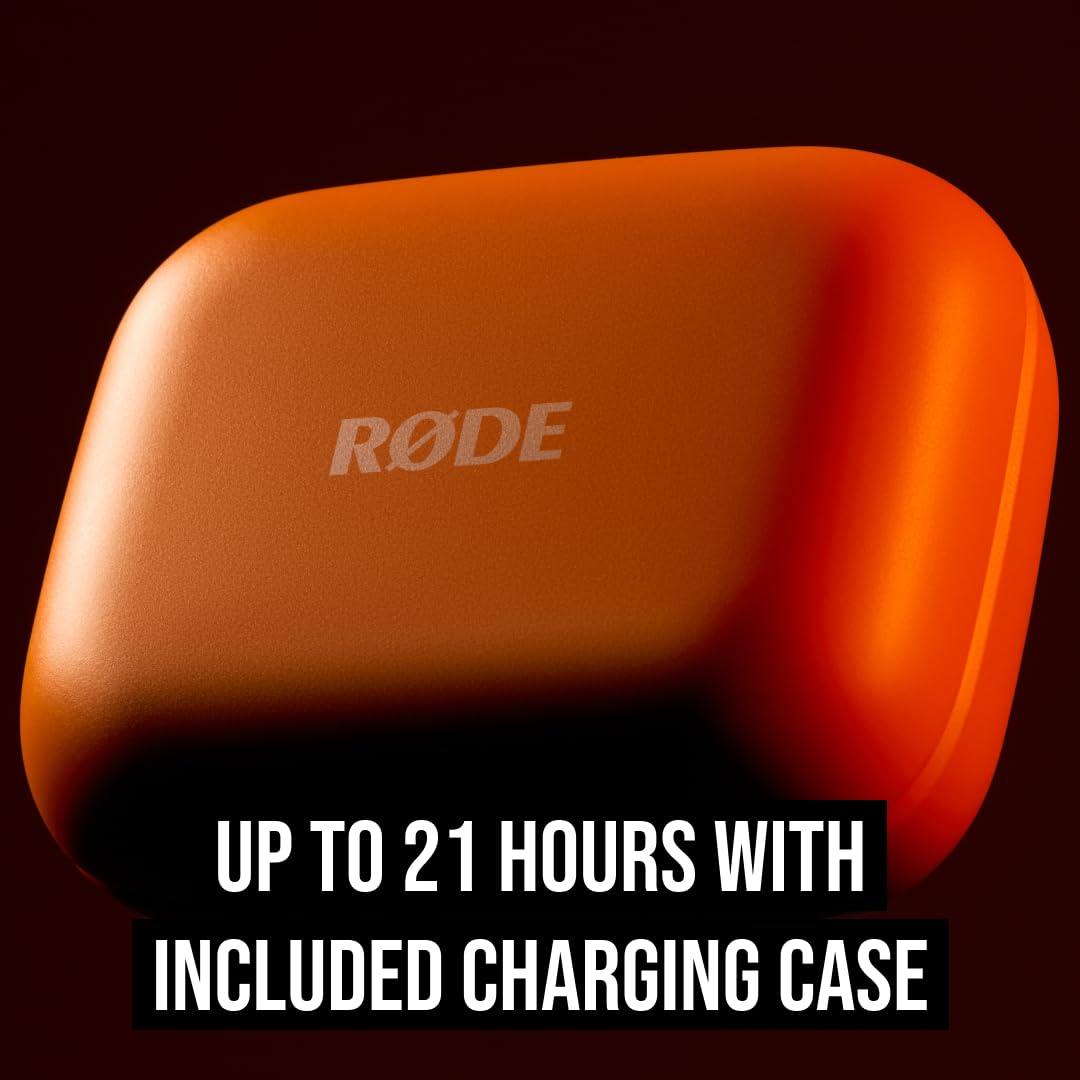 RØDE Wireless Micro - Kompaktowy mikrofon bezprzewodowy, dwa mikrofony z etui ładującym do tworzenia treści na smartfony - USB-C, Pomarańczowy