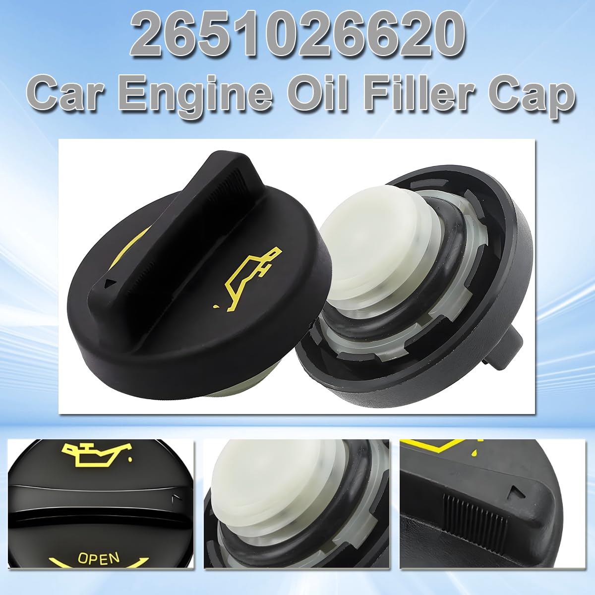 ZAMDOE 2651026620 Tappo di riempimento olio motore auto per Hyundai Santa Fe Tucson Veloster Getz i10 i20 i30 i40 i800 Accent Elantra Tiburon per Kia Sportage Spectra 5 2651026600 2651026610