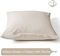 Vista 425 de PHF Fundas de almohada 100% algodón con tejido de gofre de 24 x 24 pulgadas, paquete de 2 fundas cuadradas para decoración elegante del hogar, sin