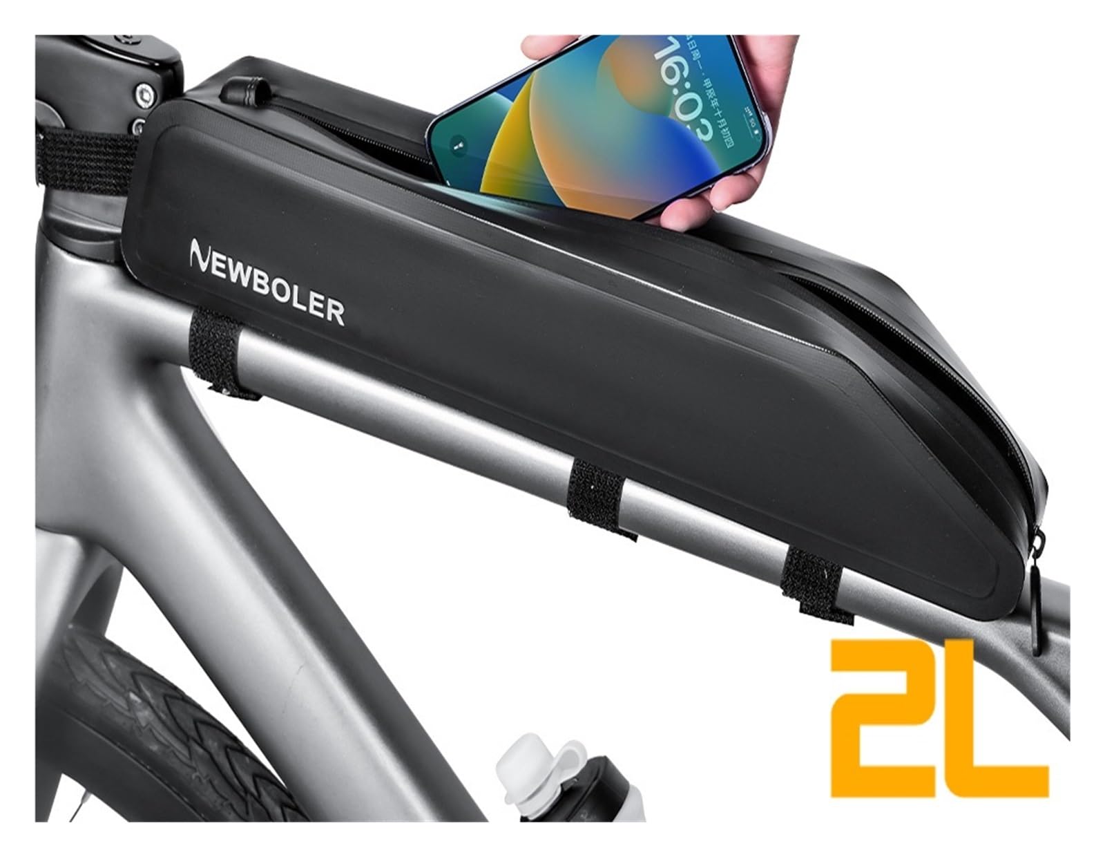 Borsa for telaio del tubo superiore anteriore della bici da 1/2 pz 2L | Conserva gli attrezzi da ciclismo e i piccoli oggetti for la MTB e la bici da strada.(BAG061)