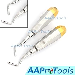 AAProTools 2 APICAL Root Dental Elevator # 302 + 303.German Grade Stainless Steel with Gold Handle