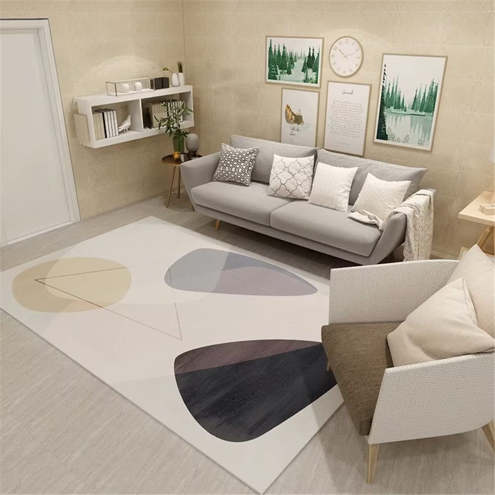 Tapis de balcon moderne et salon gris abstrait pour un espace cosy