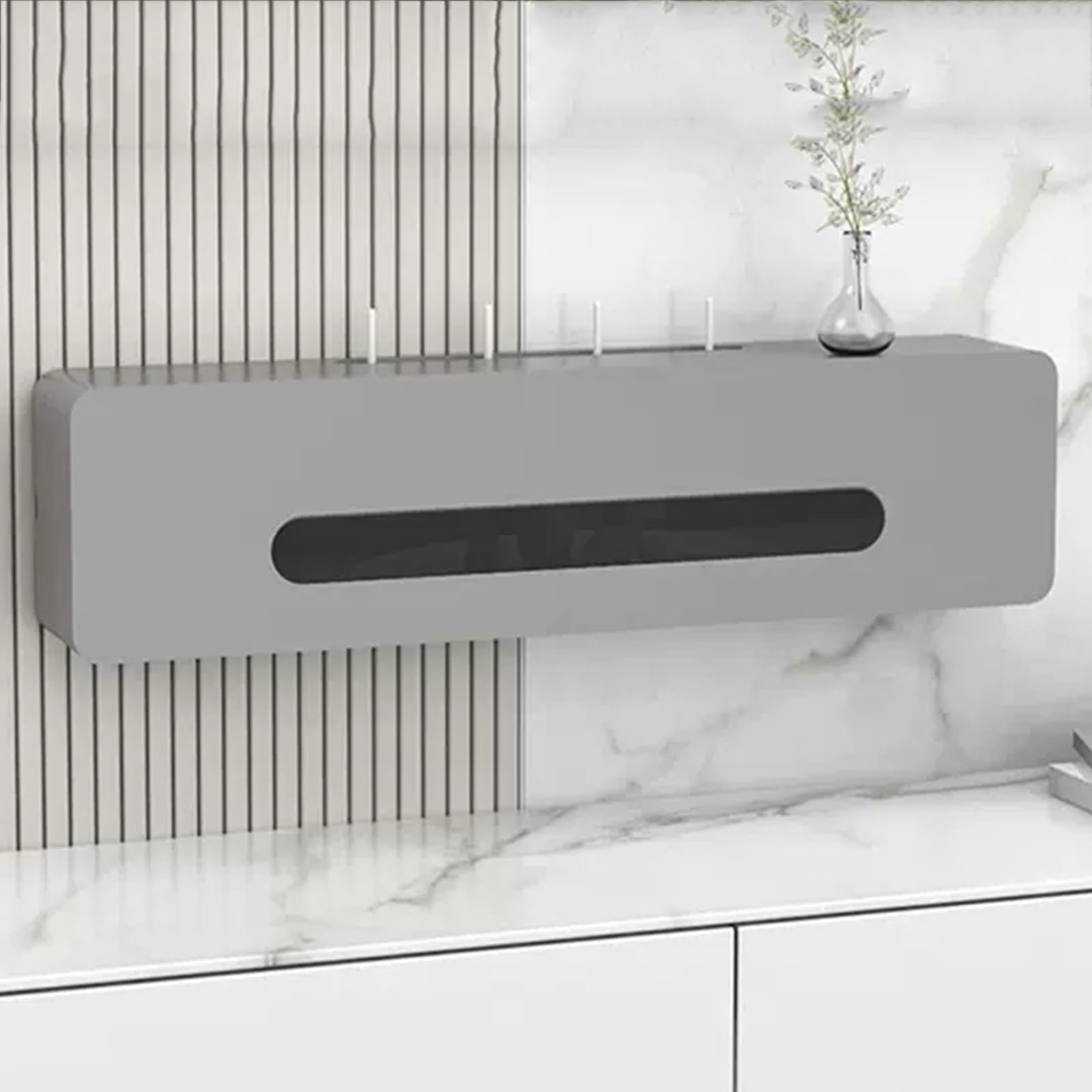 Boîte de rangement murale pour routeur sans fil, organisateur en bois massif pour la gestion des cordons, design durable et élégant