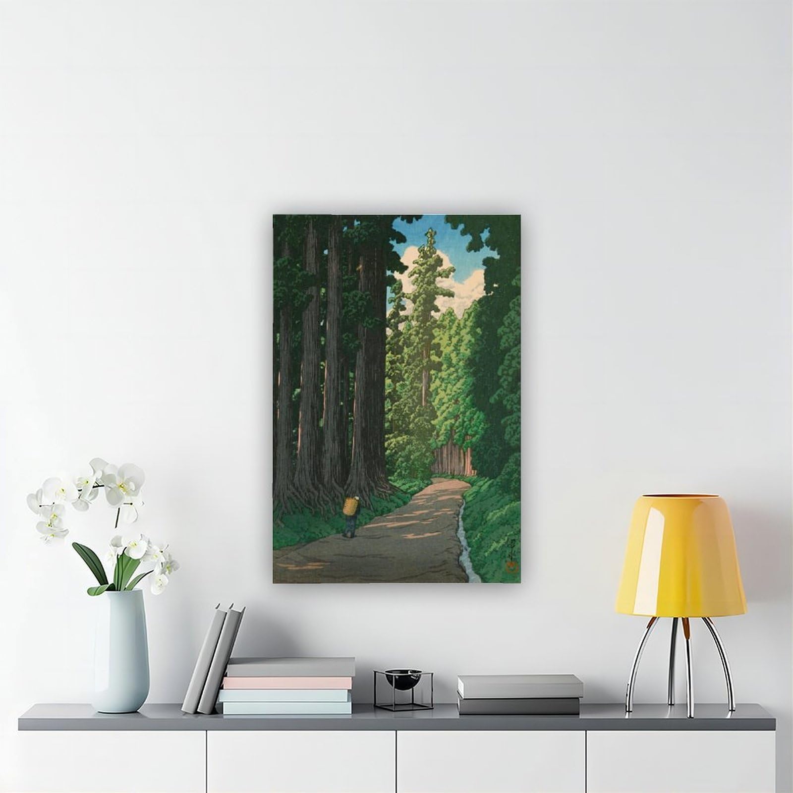 ANFOTCM Hasui Kawase, The Road to Nikko, pittura giapponese, poster su tela, decorazione per camera da letto, sport, ufficio, stanza, regalo, 60 x 90 cm