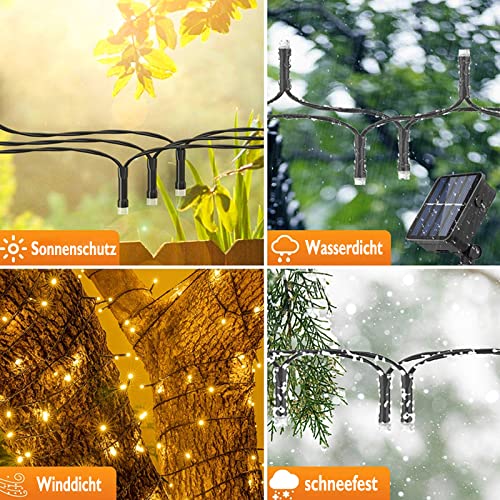 Solar Fairy Lights Outdoor 10m 100LEDs, Multicolor LED Lights with 8 Modes + Timer + Remote Control - Image 4