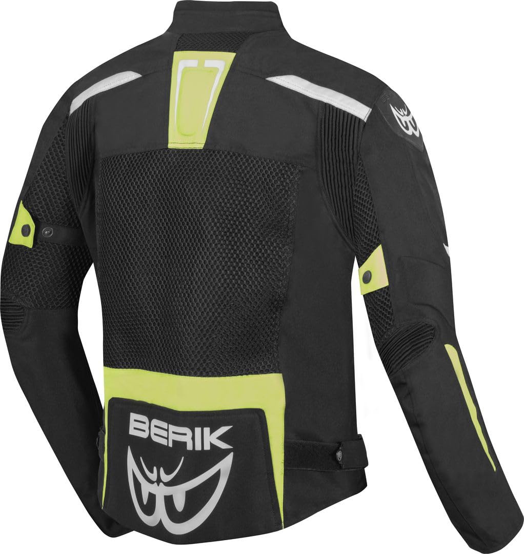 Berik X-Speed Air Kurtka tekstylna motocyklowa, czarny/biały/żółty odblaskowy, 56