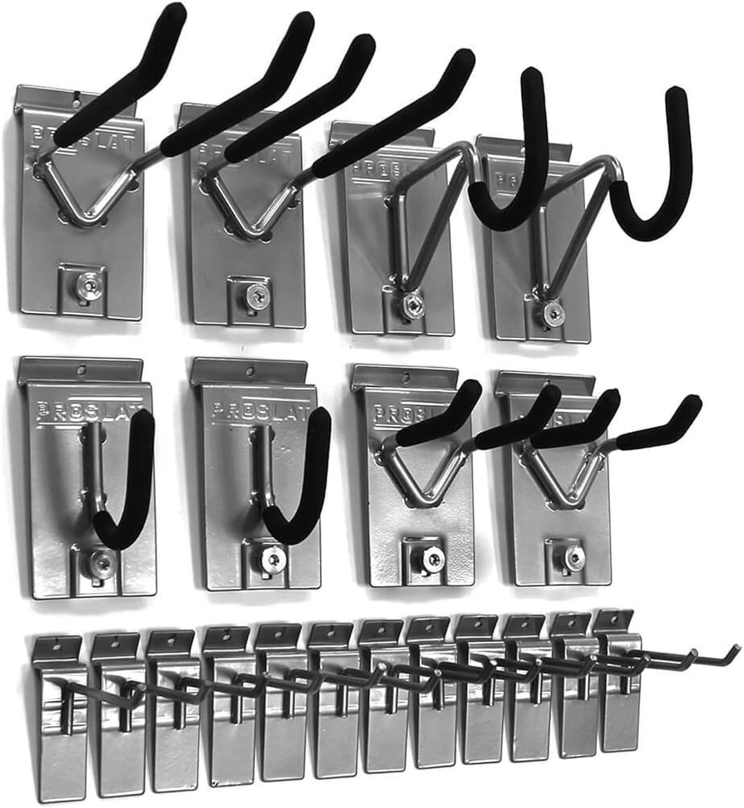 Proslat 33732K PVC U-Turn Slatwall Wall Storage Bundle, Grey