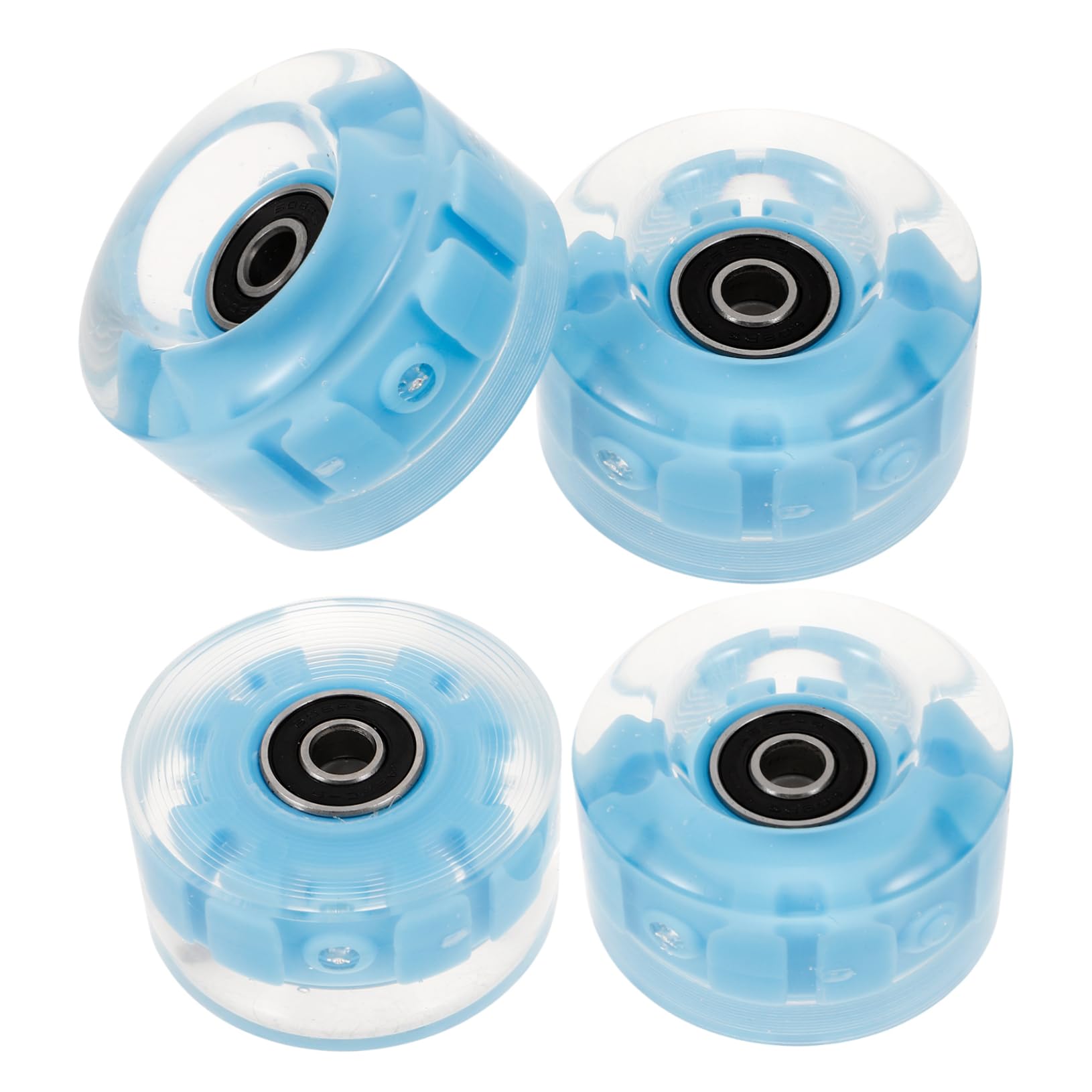 LIOOBO 4pcs Outdoor Roller Skate Wheels with High Precision Bearings and Bright LED Lights Material for Smooth Skating Experience for Indoor and Outdoor Use