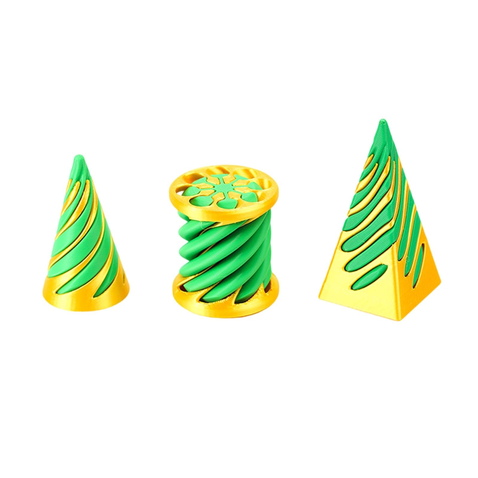 6 PCS 3D Printed Fidget Toy, Impossible Cone Spiral Cone Fidget Toy, 3D Printed Spiral Fidgets Toys Stress Relief Fidgets Toys Set to Relief Anxiety and Enhance Focus (3pcs-A)