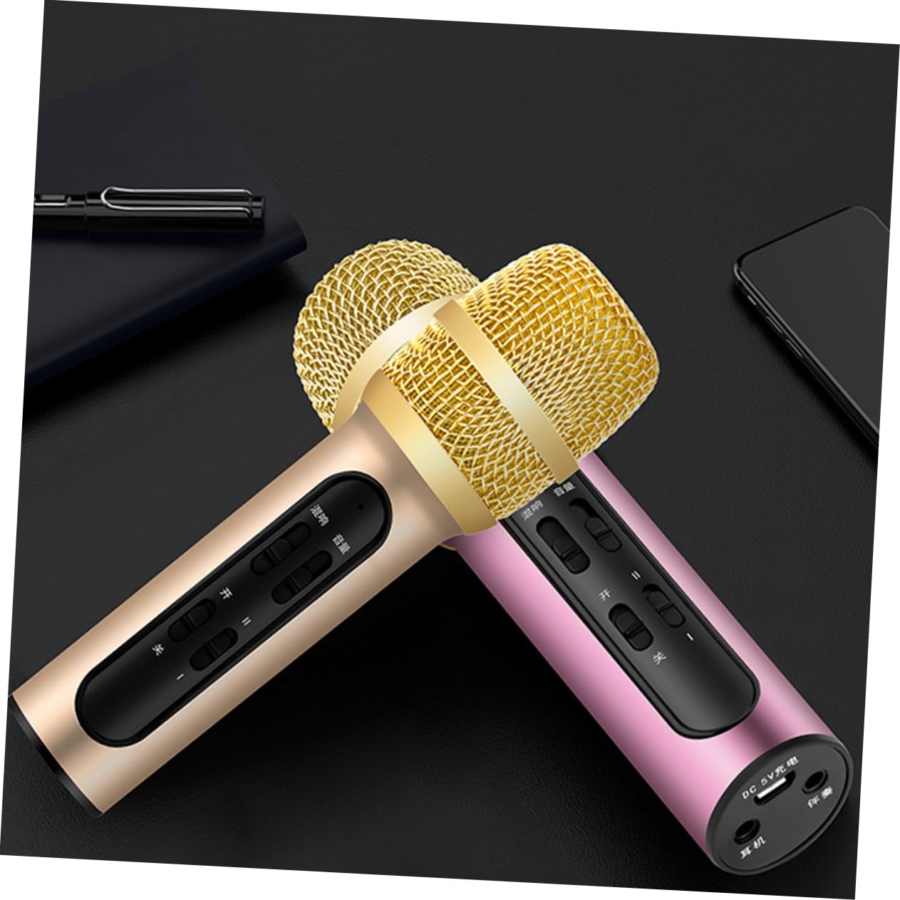 BESPORTBLE Micrófono Profesional de Mano con Carga USB, Capacidad 400 Mah, Función de Acompañamiento Externo, Adecuado para Presentaciones y Conferencias