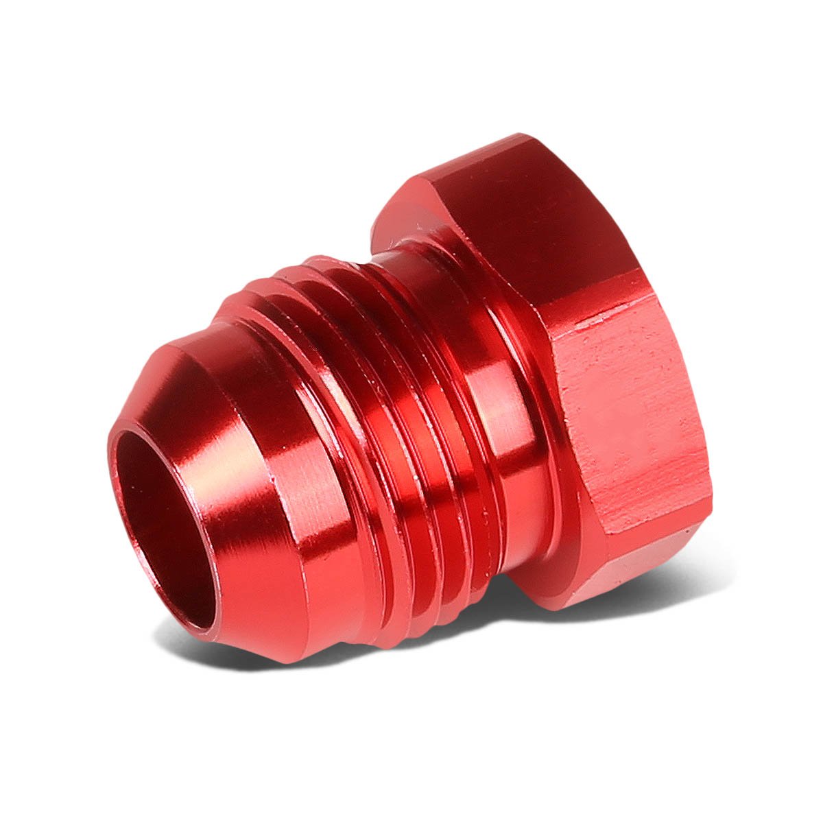 Auto Dynasty 8AN AN-8 3/4 Flare Bolt Aluminum Anodized Nut Plug Lock Fitting Adapter (Red)