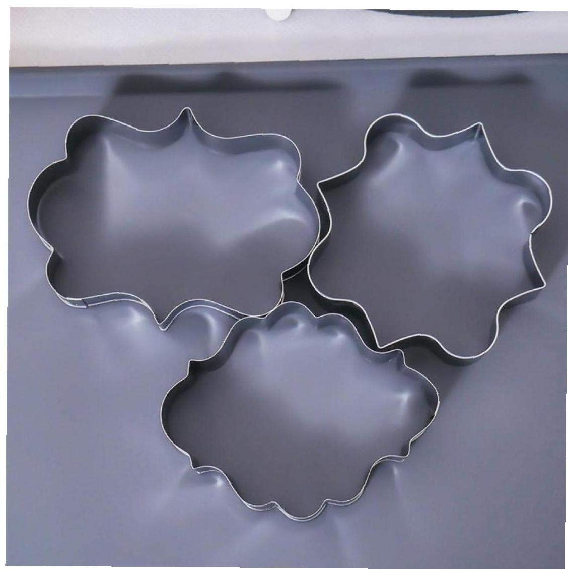 Lankater Pastry Cookie Cutter Fondant Mold Stainless Steel Sugarcraft Cake Frame Cuting Mould 3pcs