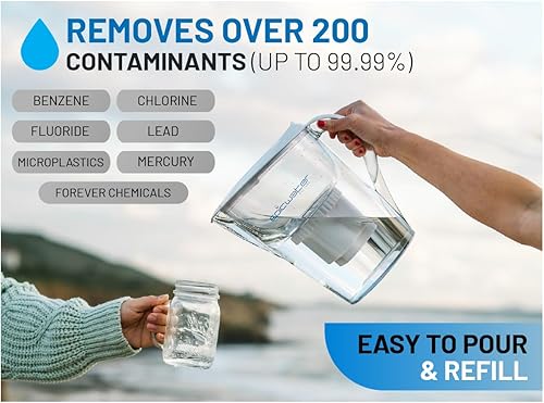 Miniatura 3 de Epic Pure - Jarrones de filtro de agua para agua potable 10 tazas de 150 galones filtro largo de 150 galones sin BPA elimina flúor cloro plomo PFAS