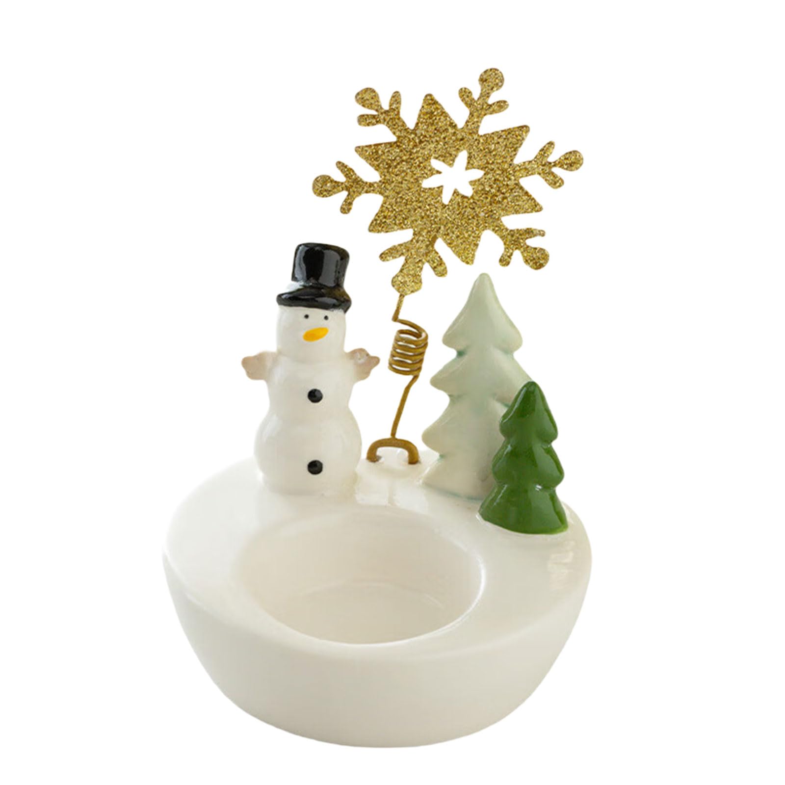 Ceramic Christmas Holders, Tabletop Decoration with Holders Candlestick Ornament for Christmas Home Decors Decorative Stands