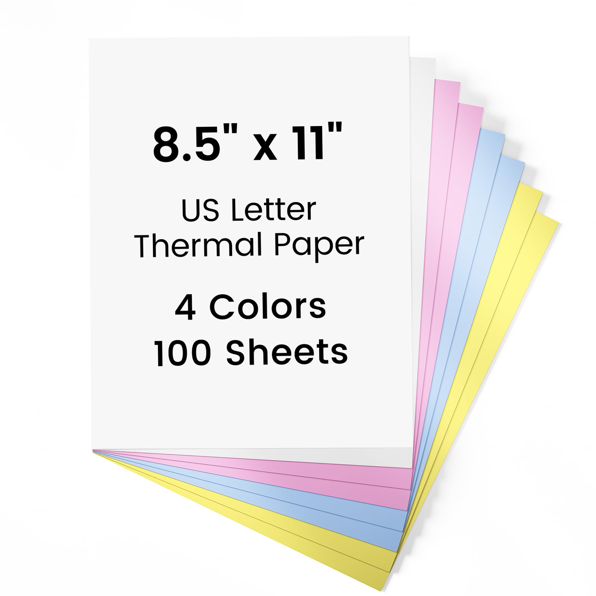 Phomemo 100 Pcs Color Thermal Printer Paper 8.5''×11'' for M08F M832D M832