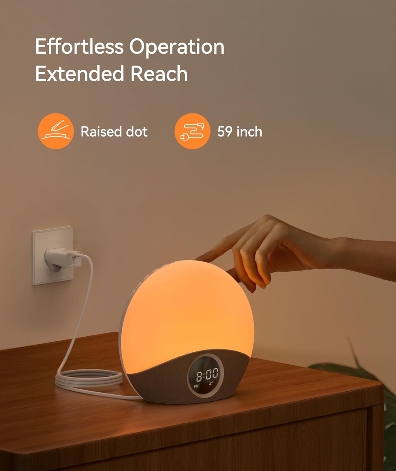 Dreamegg Nite 7 Sound Machine plugged into a wall outlet.