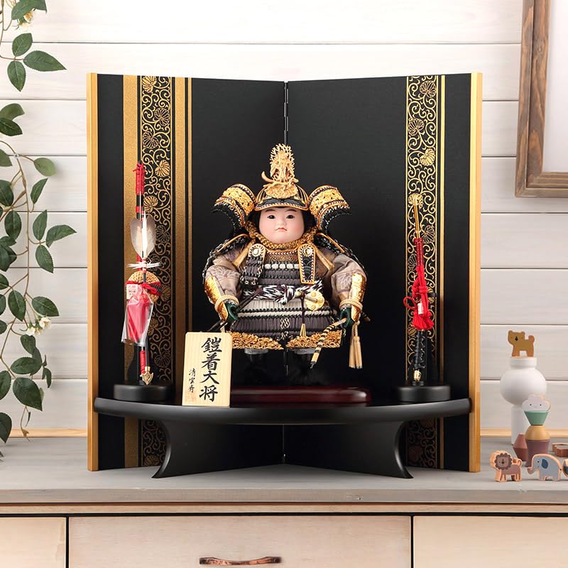 Amazon | 人形屋ホンポ 五月人形 端午の節句 平飾り 子供大将飾り 武者