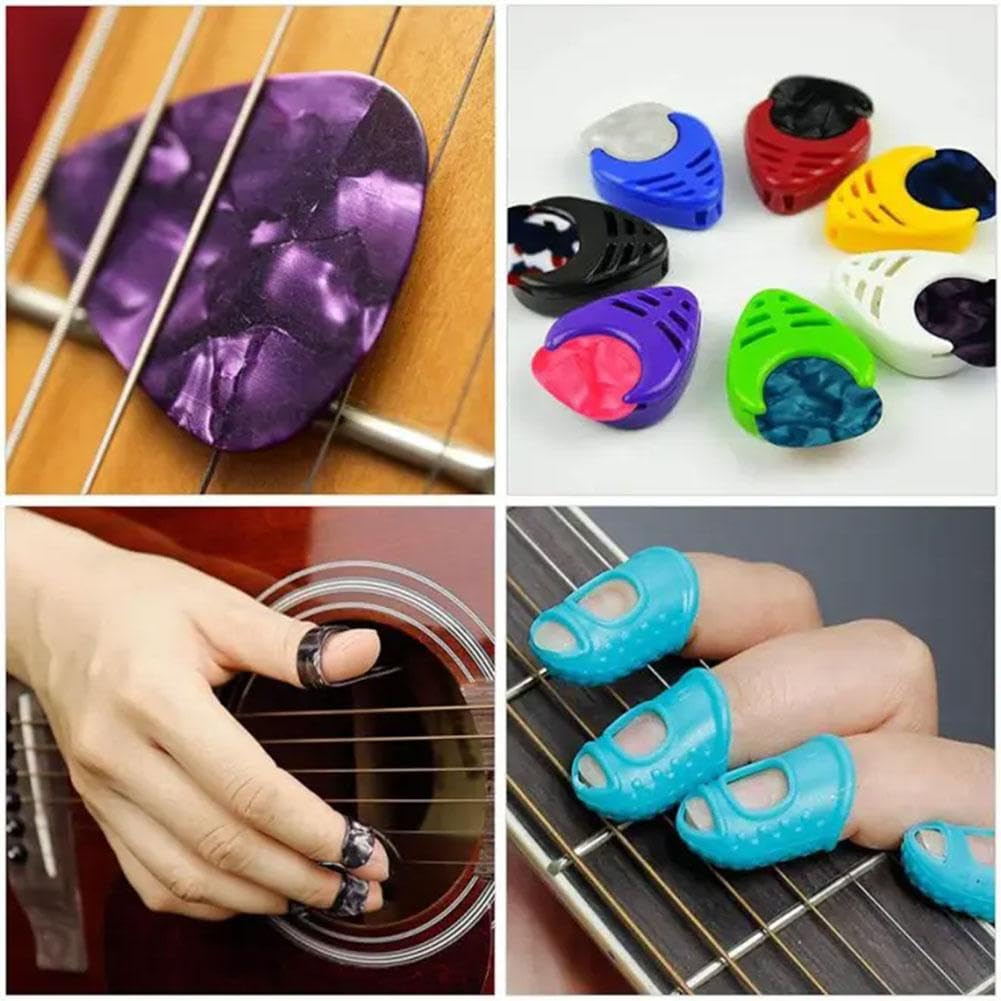 Kit d'accessoires de guitare, outil de changement de guitare acoustique, y compris cordes acoustiques, médiators, capodastre, enrouleur de cordes et coupe-cordes, accordeur, os de guitare, pour