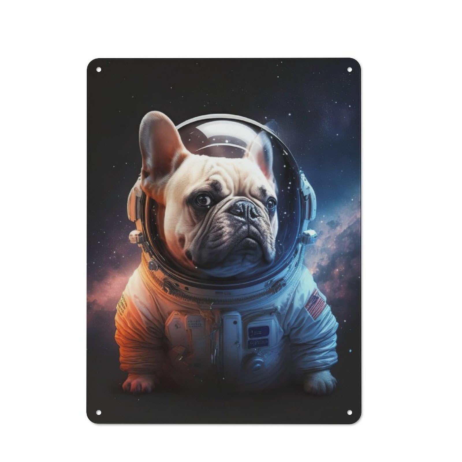 Junmoney Astronaut Dog Industrial-Style Metal Plaque 40X30cm For Workshop Wall, For Vintage Wall Decor Fans, For Themed Room Decoration