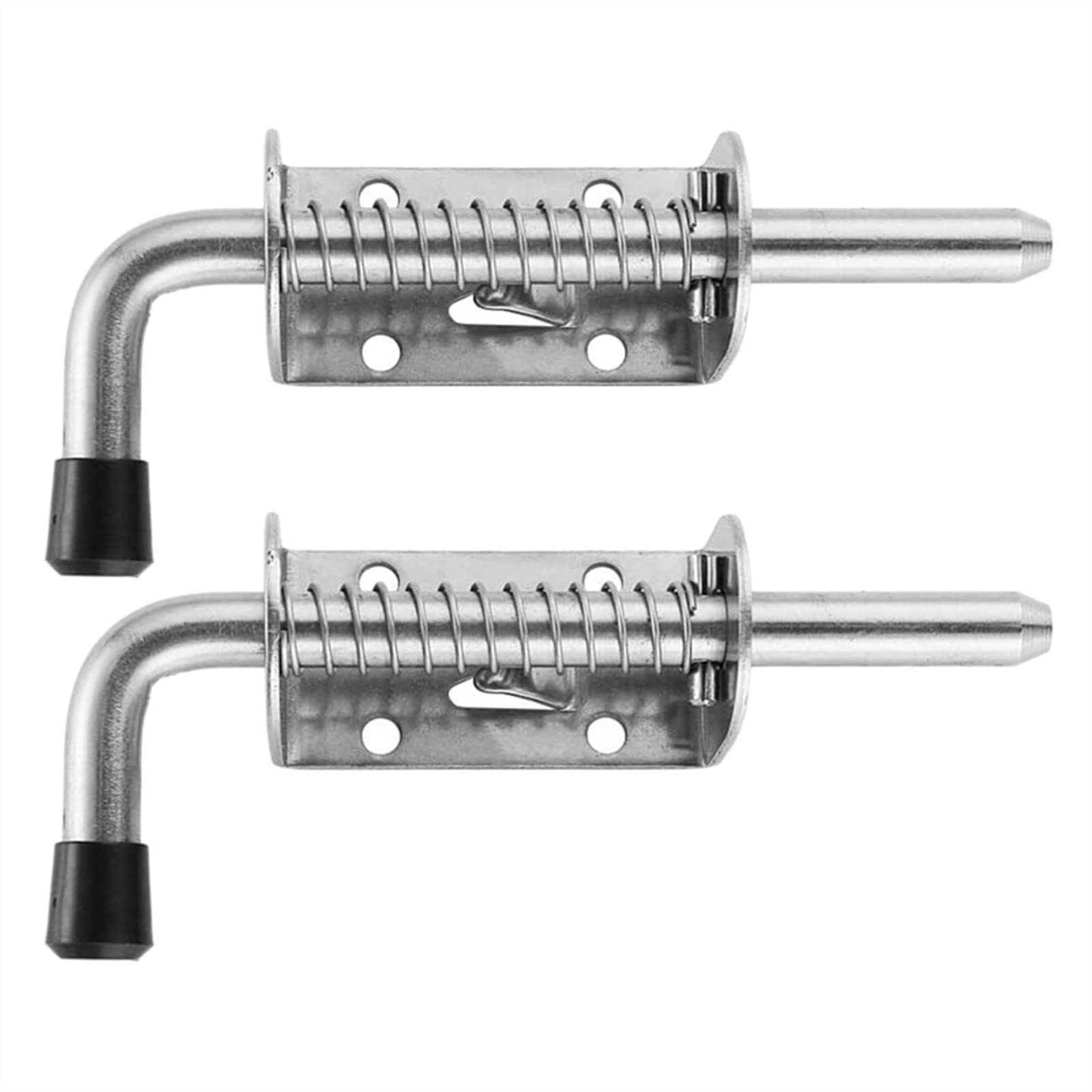 SFJSFIMQ Slide Bolt Door Lock Hasp,Gate,2Pcs 5 Inch Stainless Steel Spring Loaded Latch Pin Barrel 2mm Thickened Brushed Button