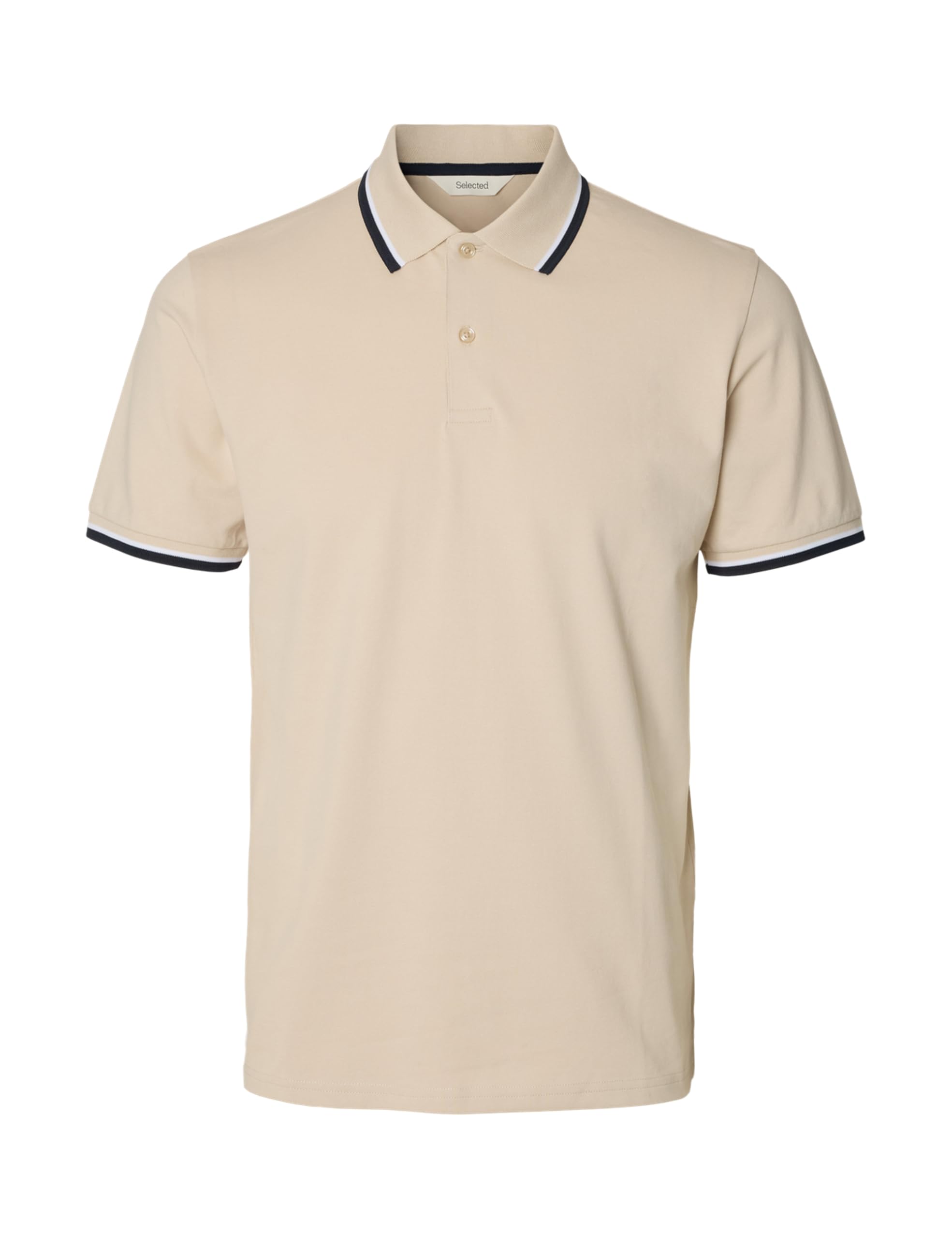 Selected Men Men's Slmslim Atlas Sport SS Polo Noos Slmslim-Atlas Sport SS Polo Noos (Pack of 1), Oatmeal, L