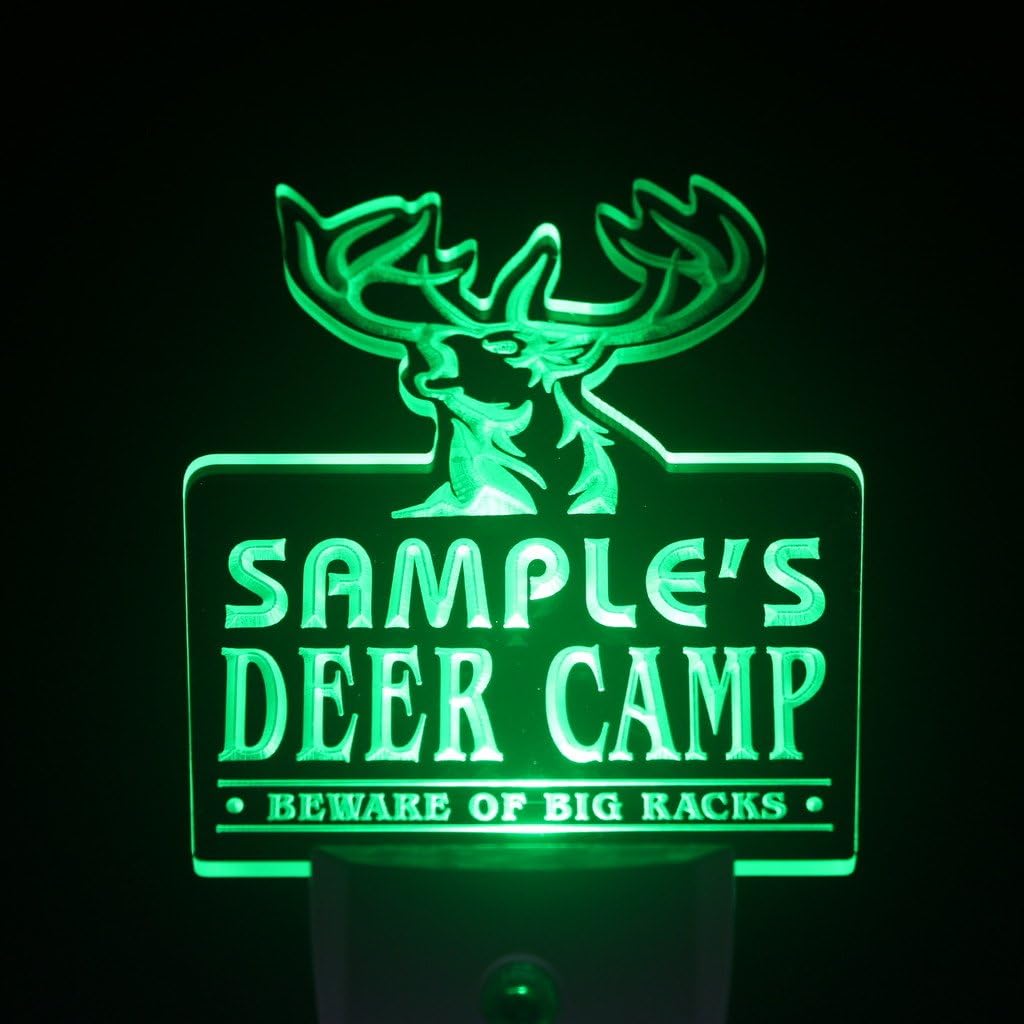 ADVPRO wstu-tm Name Personalized Custom Deer Camp Big Racks Bar Beer Day/Night Sensor LED Sign