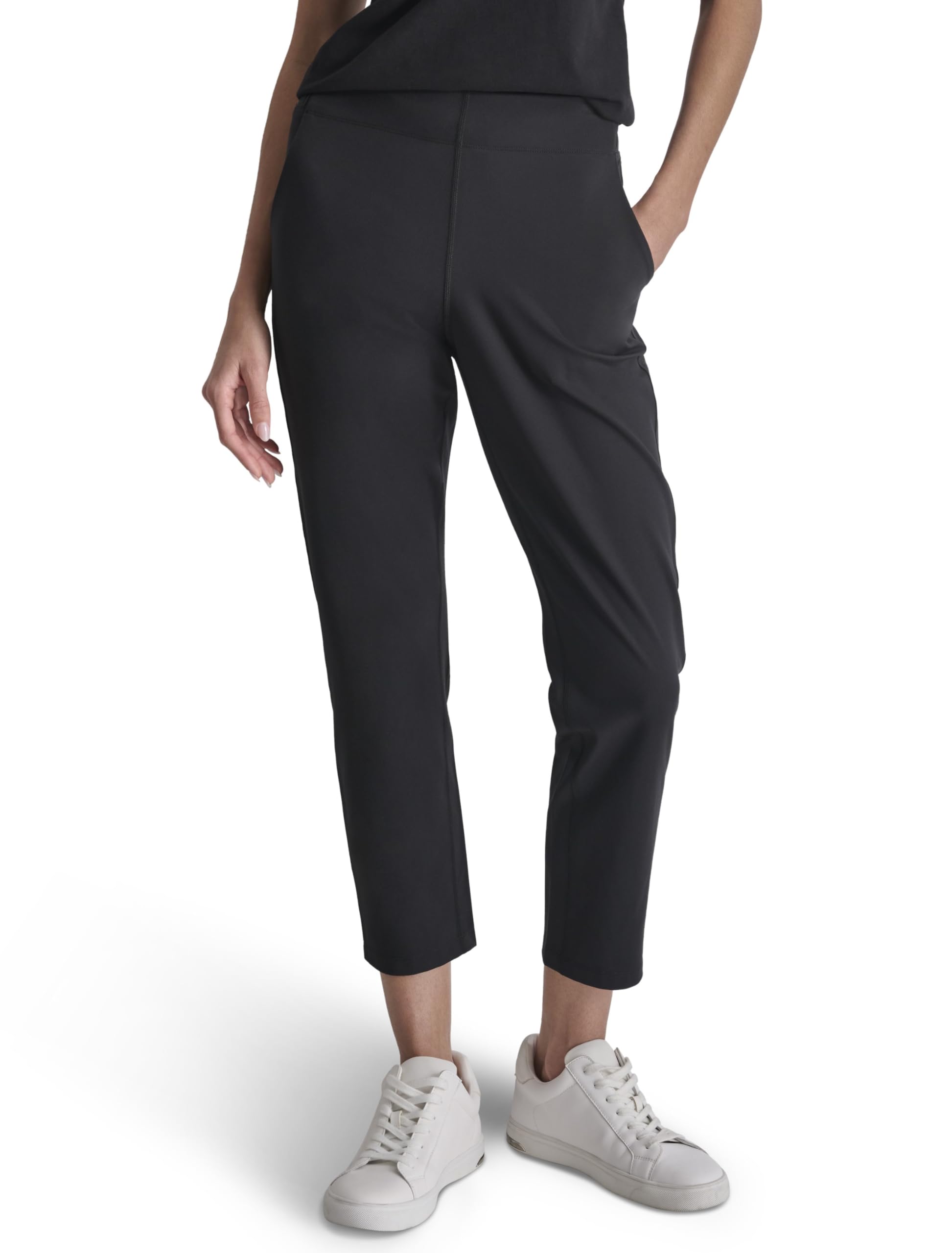 DKNY Womens Elastic Waistback Tapered Athletic Pant