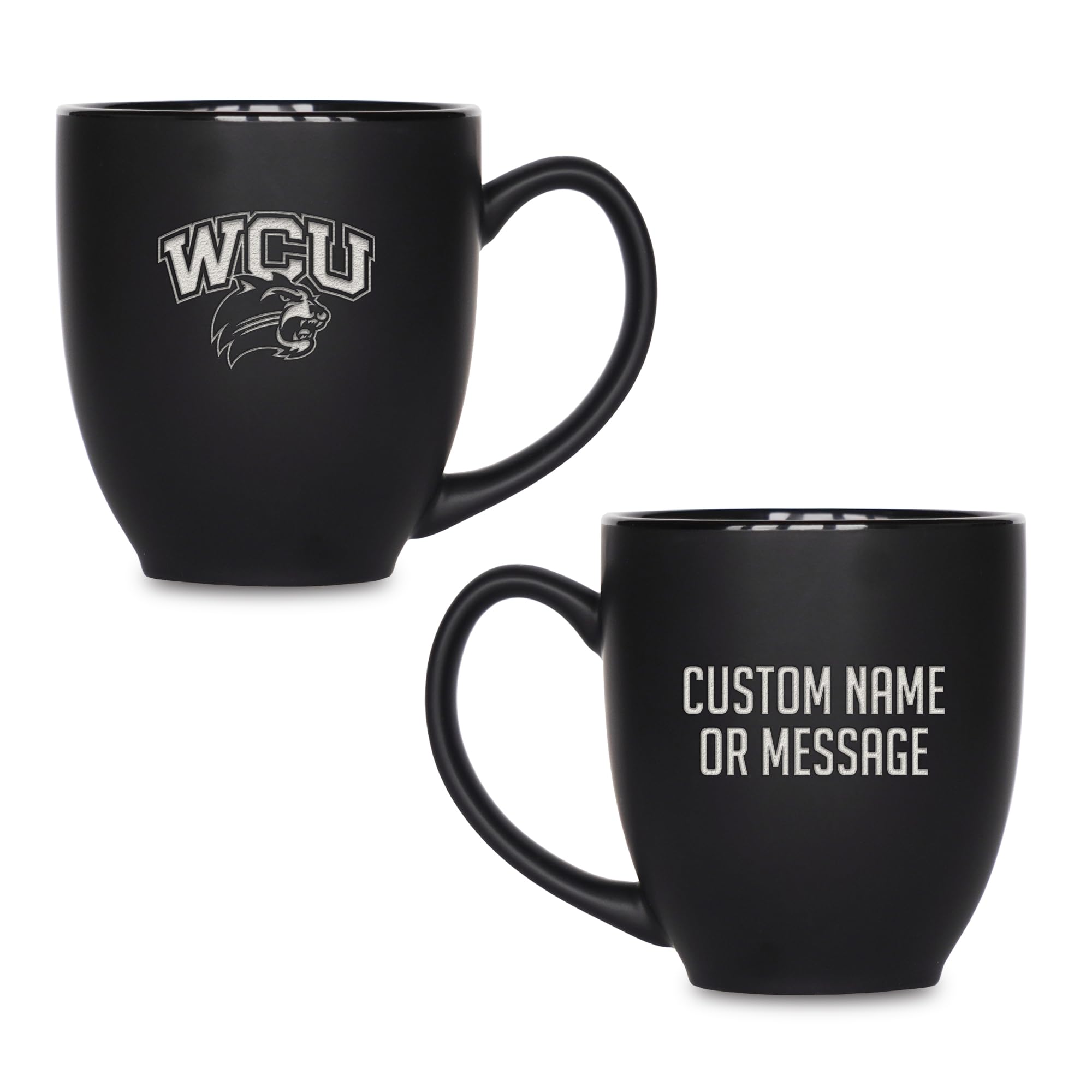 Rico Industries NCAA Primary 15-Oz Personalized Matte Black Bistro Mug - for Hot or Cold Drinks
