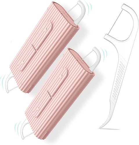 Miniatura 8 de Dental Floss LIAMOSS - Dispensador de hilo dental, dispensador de hilo dental portátil, caja de 4 cajas (azul + rosa) palillos de dientes, tamaño