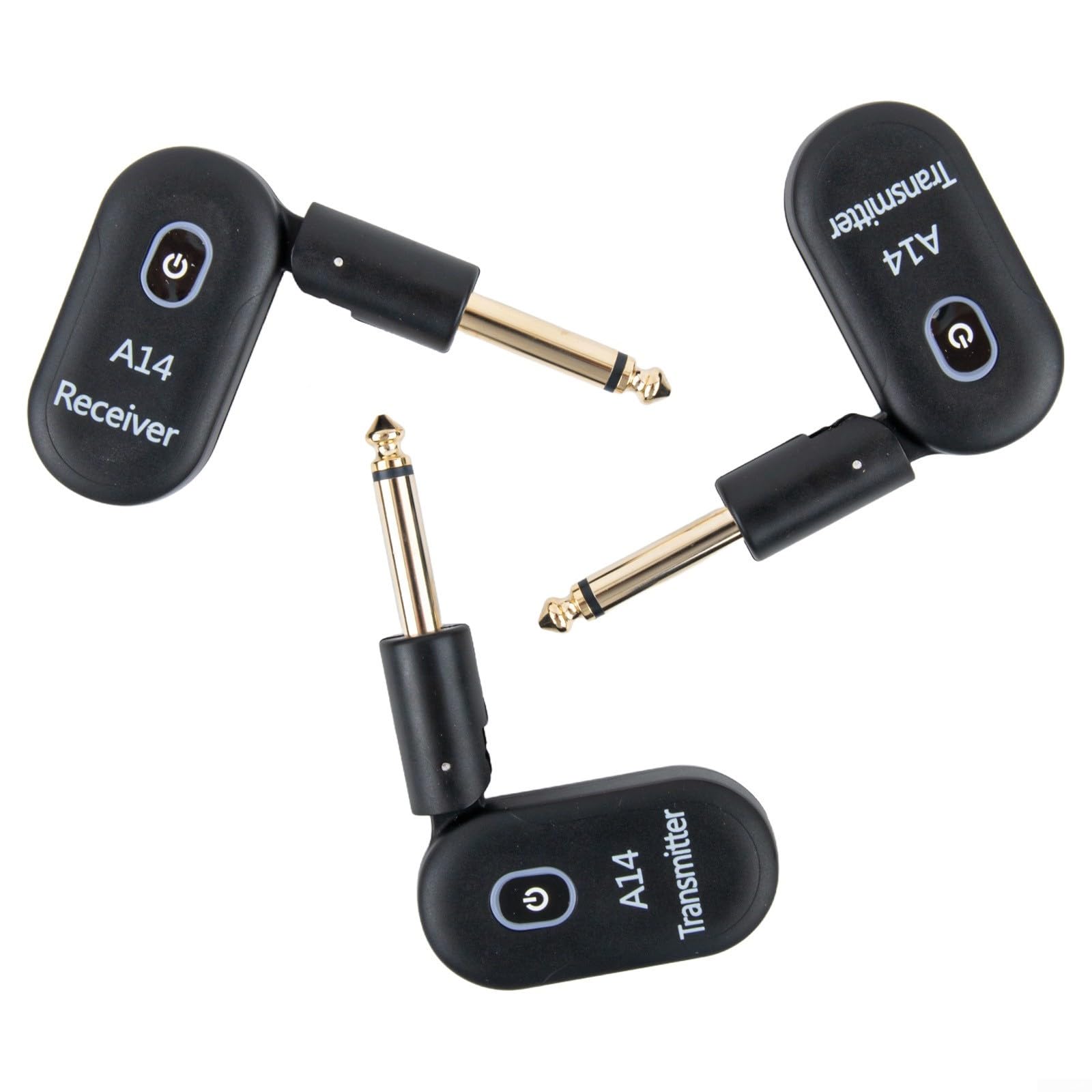 Eawfgtuw Système sans fil pour guitare électrique et basse 2,4 GHz, 2 émetteurs récepteurs avec batterie rechargeable, portée de 30 m, fréquence de 20 Hz à 20 kHz