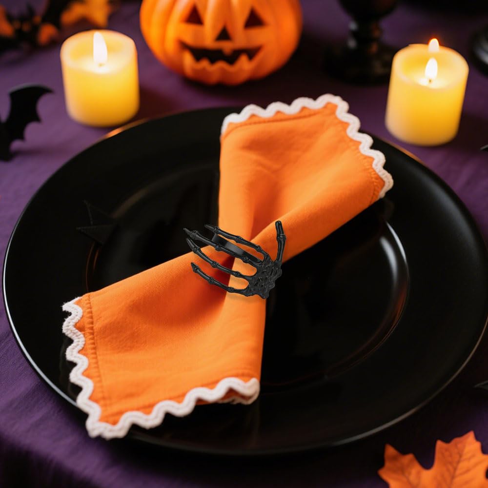 Set Di 12 Portatovaglioli A Forma Di Zucca Per Halloween E Ringraziamento | Anelli Portatovaglioli In Metallo, Decorazioni Da Tavola Autunnali