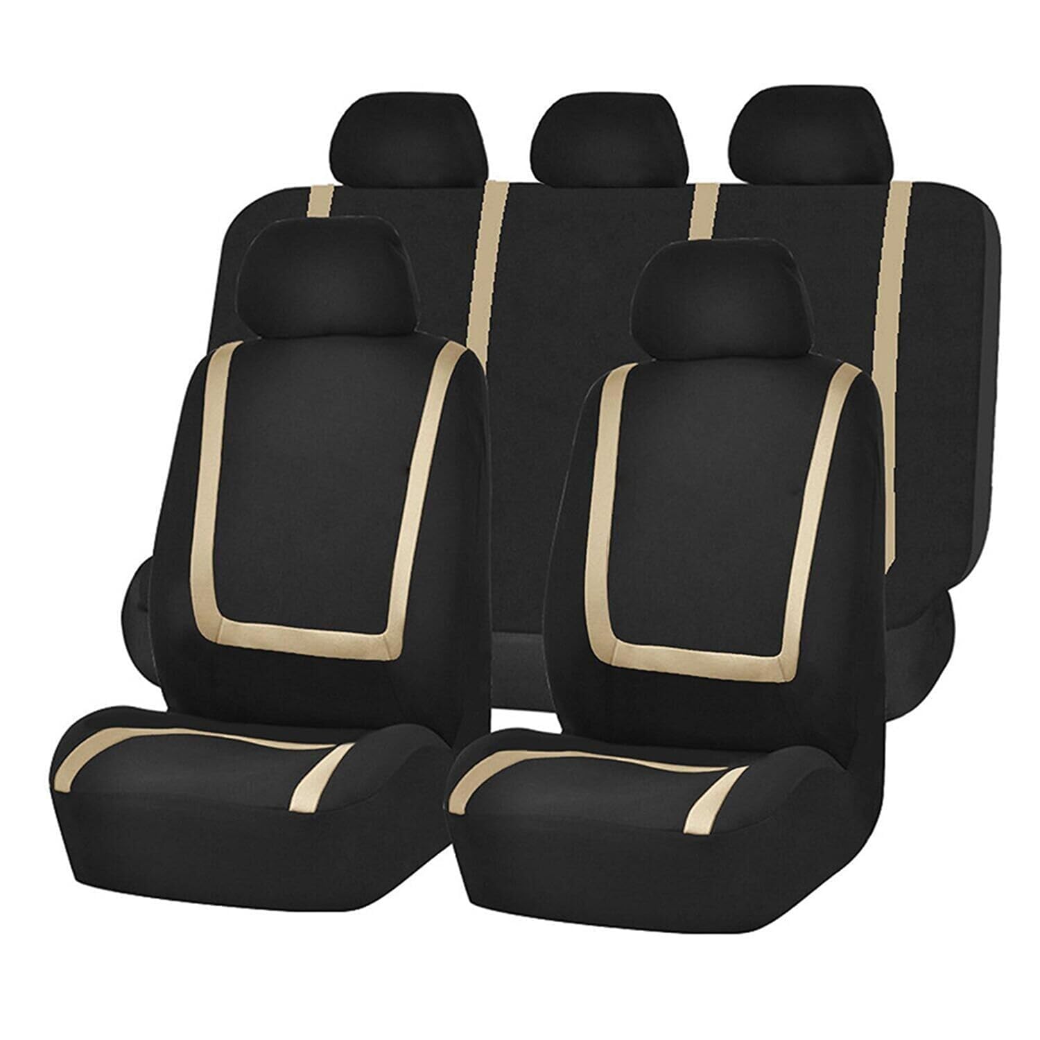 HJXCFUCDV Car Seat Covers, for Ford CMax Edge Fiesta Focus Grand Cmax Ka Ka+ Breathable Wear Resistant Non-Slip All Weather Seat Cover Protector Interior Accessories,E