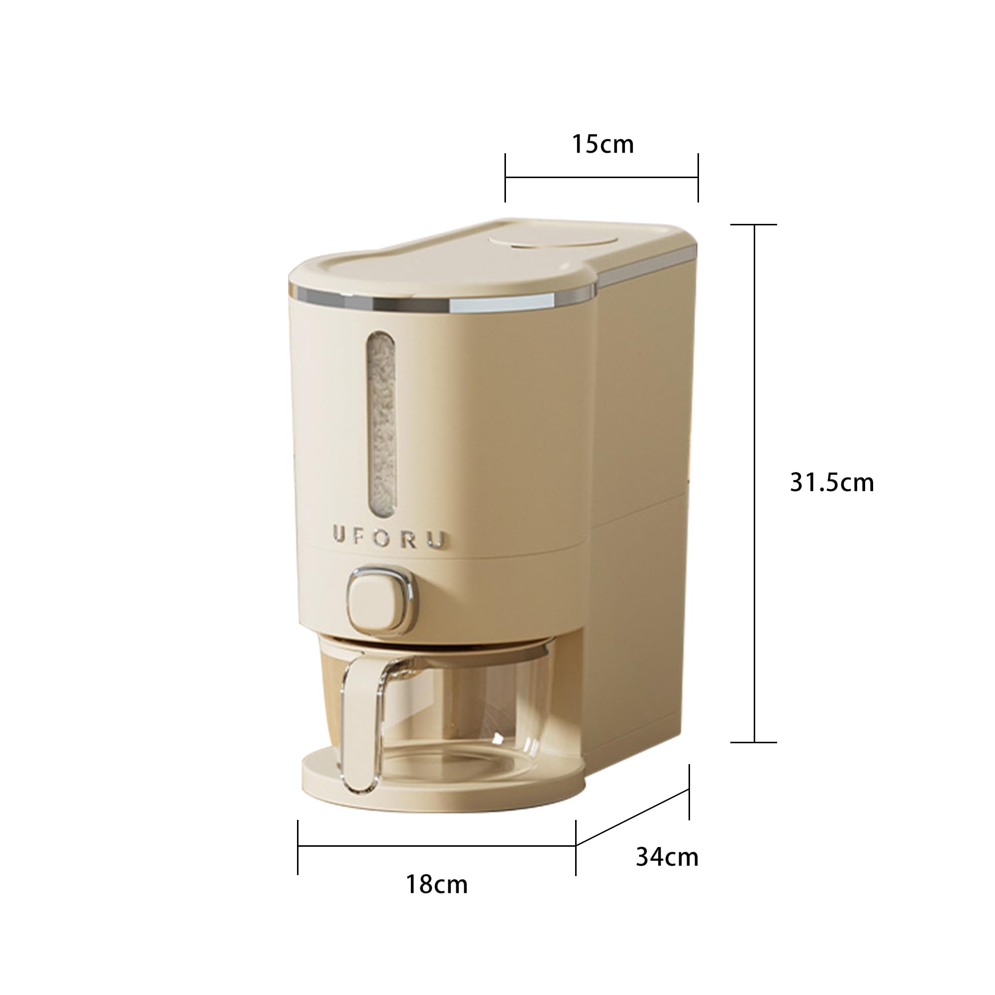Dispenser con Ciotola per Riso 5KG Sigillata Secchio per Cereali A Prova di Insetti e Umidità Contenitore per Alimenti Stoccaggio Secchi di Stocca Distributore con Coperchio Organizzazione di Cucina