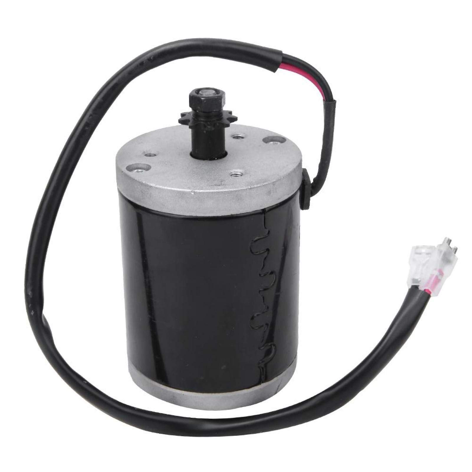 DAUERHAFT Silnik 24 V 100 W elektryczny szczotkowany silnik mocny aluminium premium, z metalowym pasem pasowym, do skutera elektrycznego, roweru elektrycznego
