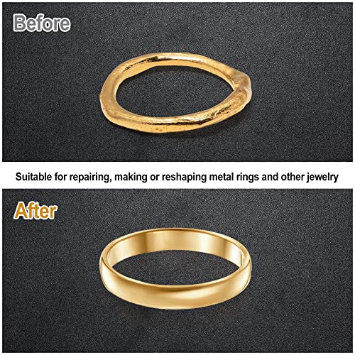 Potlimepan Ring Sizer Measuring Tool With Handbag，Including Ring Mandrel Sizer, Rubber Hammer, Solid Metal Stick, Ring Sizer Guage, Polishing Cloth, Polishing Stick And Polished Agate #TOP3