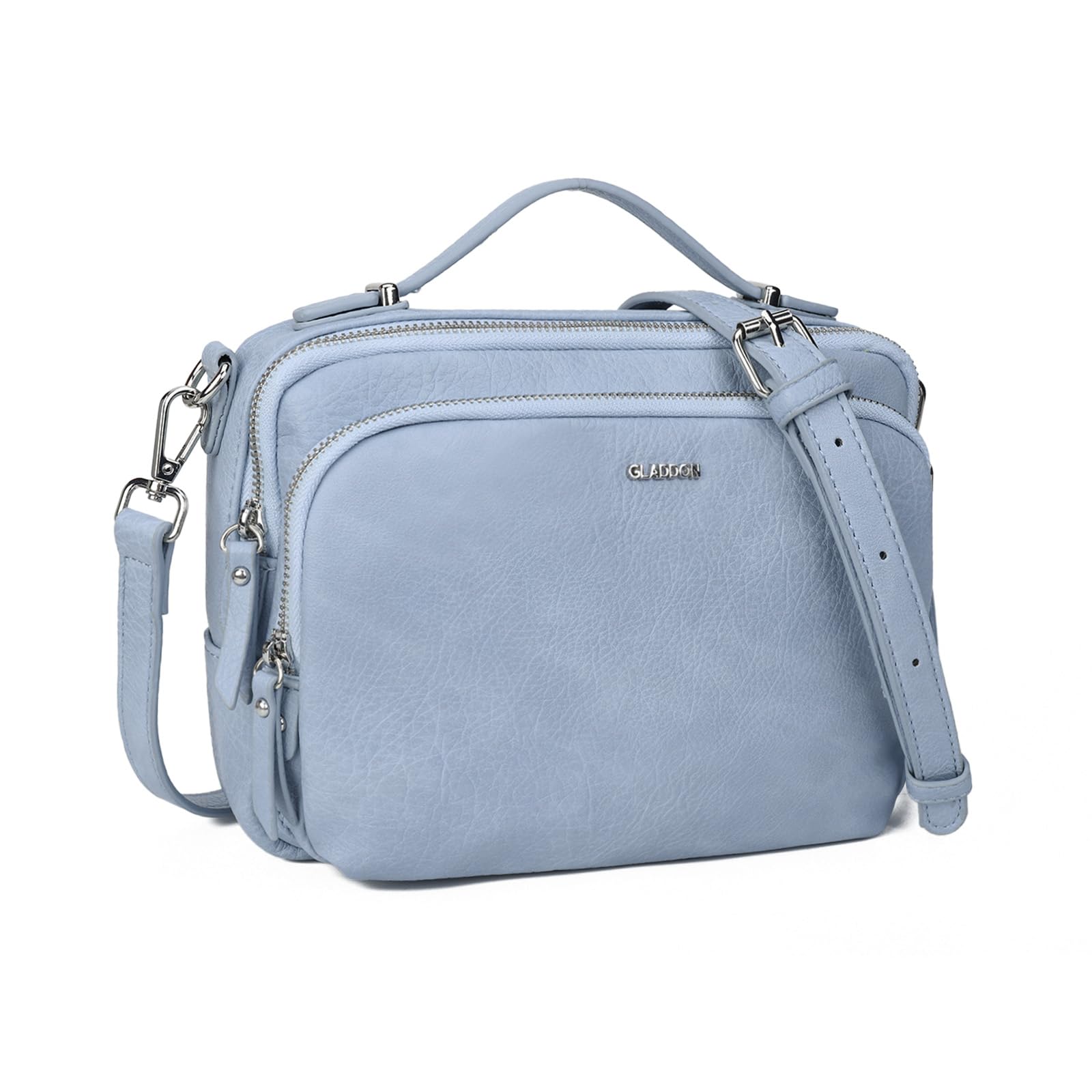 Gladdon Piccola Borsa a Tracolla Donna, Crossbody Bag con 3 Scomparti Capienti, Borsa Mano PU Pelle Sintetica, Borsetta Moda Borse Spalla con Tracolla Regolabile e Rimovibile…Blu