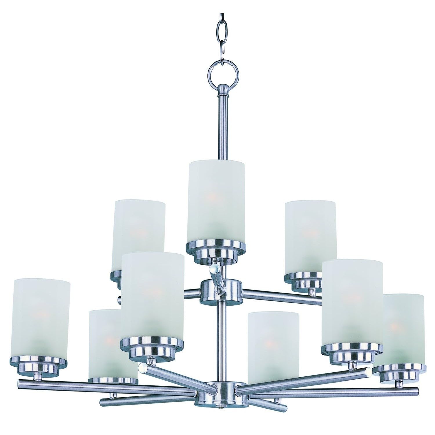 Maxim Lighting 10206FTSN Corona-Nine Light Chandelier in Contemporary style-28 Inches wide by 23 inches high,