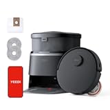 Yeedi M12 PRO&plus; Robot Vacuum and Mop&comma; 11000Pa Strong Suction&comma; ZeroTangle Technology&comma; TruEdge Deep Mopping&comma; Auto Mop Washing&sol;Drying&comma; Auto-Lift Mopping&comma; Mini Omni Station&comma; Black
