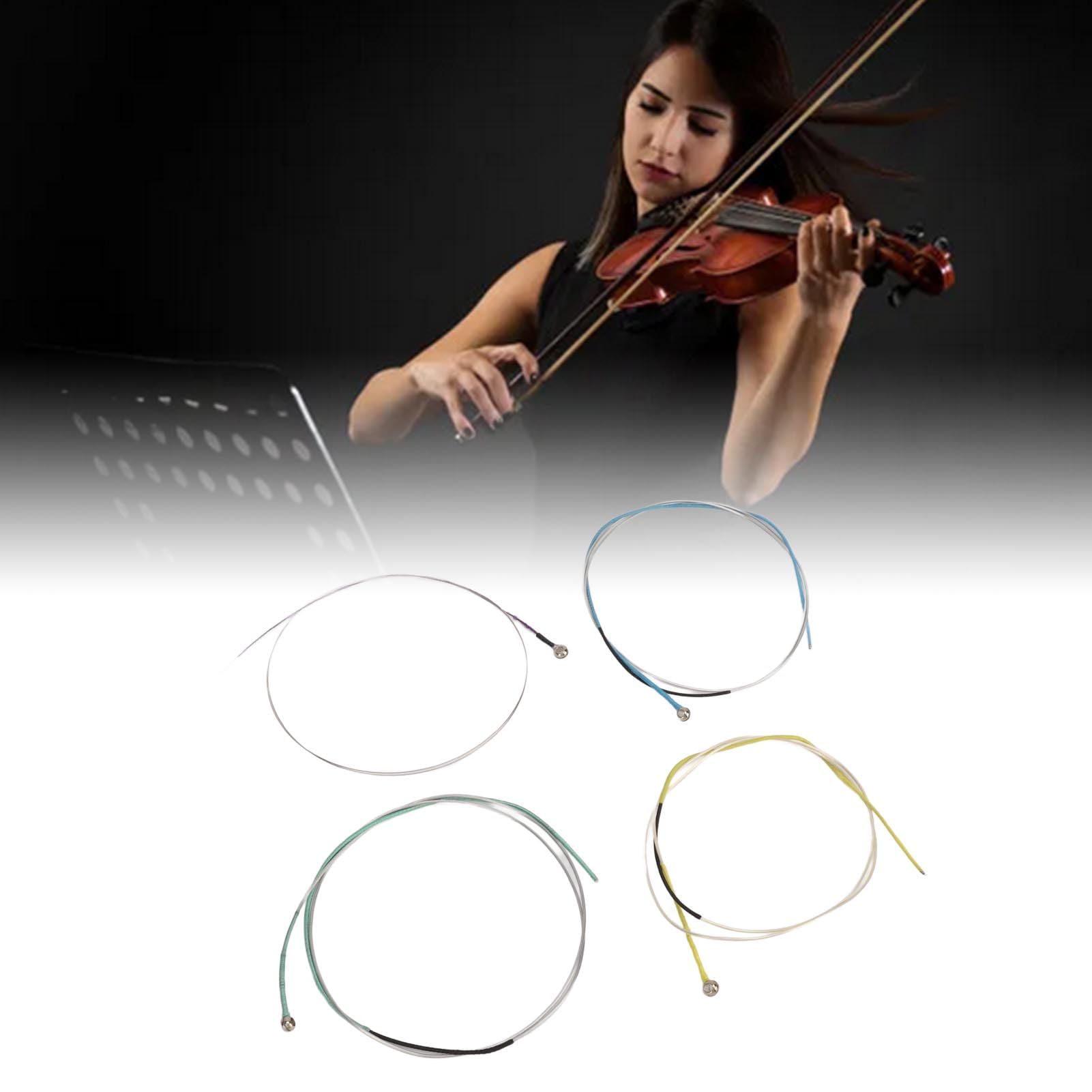 Corde per Violino da 12 Pezzi con Nucleo in Nylon, Avvolgimento in Acciaio Inossidabile e Sostituzione della Corda in Lega di Alluminio Mg per Dimensioni 1/2 1/4 3/4 4/4 (AV33)
