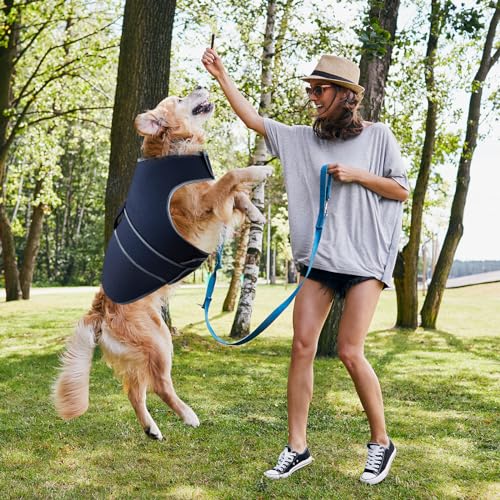 Image of Dog Anxiety Shirt,Dog Anxiety Jacket Calming Vest for Thunderstorm,Travel,Separation, Calming Coat Wrap for Dogs, Pet Stress Relief Anxiety Jacket (Dark Blue, X-Large)