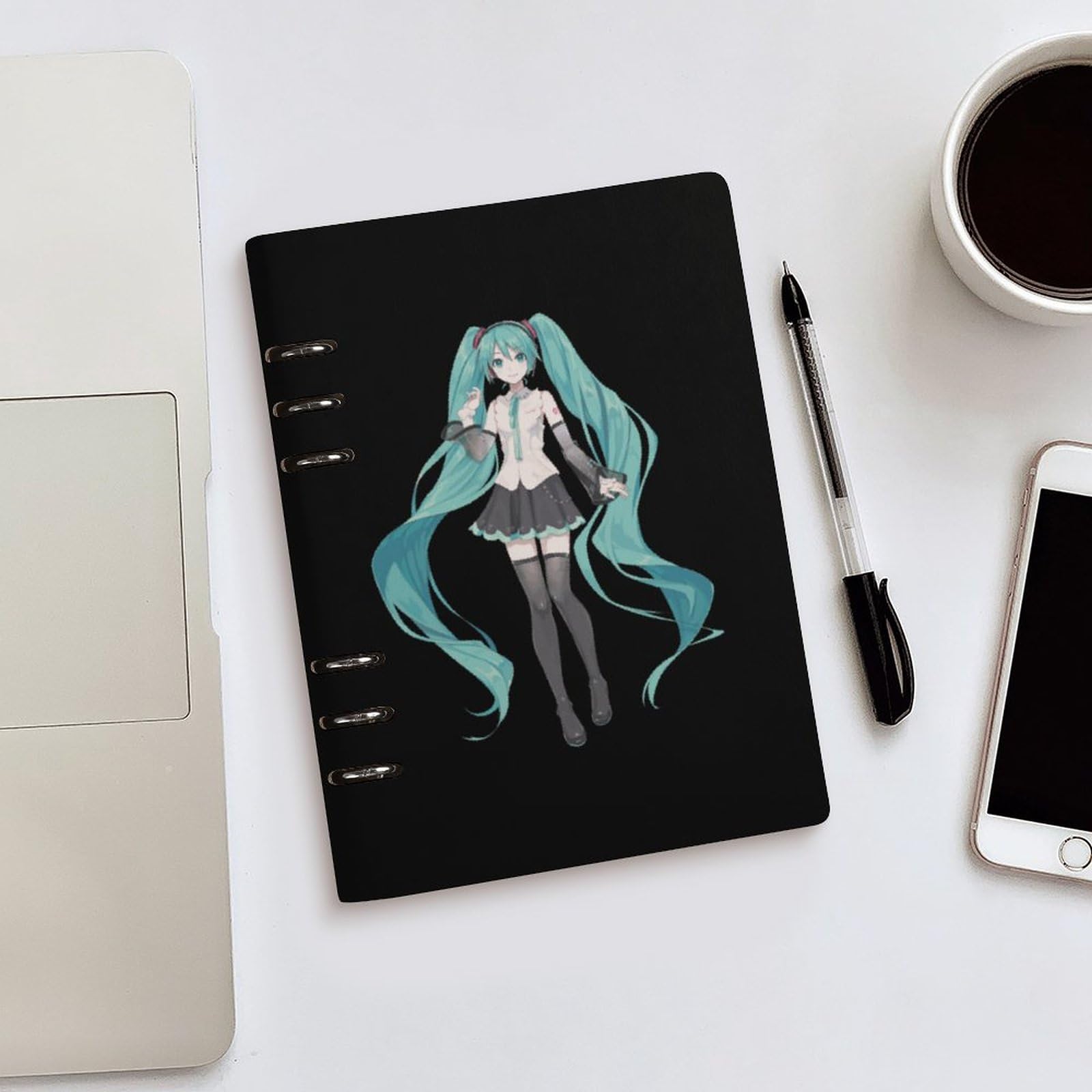 Amazon | 初音ミク ノート システム手帳 6穴リング PU レザー ノート