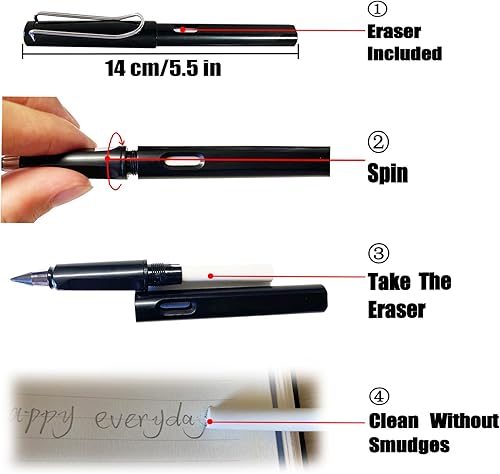 Miniatura 4 de Lápiz Forever de 6 colores con borrado, lápiz infinito de larga duración que nunca necesita afilado, colorido lápiz infinito con 6 piezas de plomo