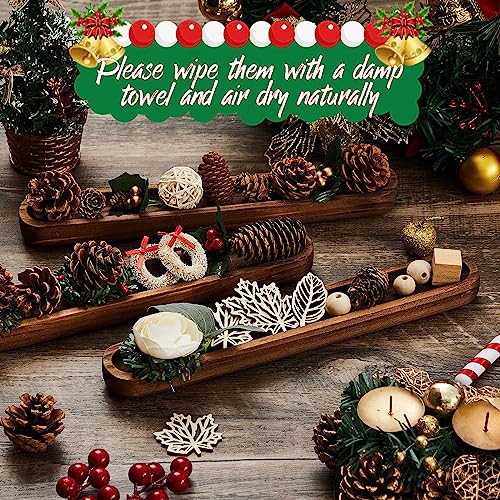 Thyle-2-Set-Small-Dough-Bowls-12-x-17-x-1-Inch-Wood-Tray-Hand-Carved-Narrow-Decorative-Bowl-Canoe-Style-Long-Tray-for-Candle-Making-Rustic-Table-Centerpiece-Home-Display-Accessories Thyle 2 Set Small Dough Bowls 12 x 17 x 1 Inch Wood Tray Hand Carved Narrow Decorative Bowl Canoe Style Long Tray for Candle Making Rustic Table Centerpiece Home Display Accessories