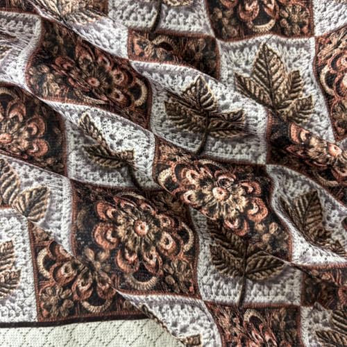 Image of Homerz Premium 'Maharaja Paradise Series' Sofa Cover | Net Fabric Sofa Cover | Washable, Anti-Dust Backed & Wrinkle Resistant Cover (Leafy Checks, 5 (3+1+1) Seater, Only Seat Cover)