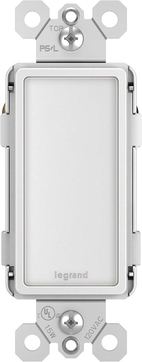 Luz nocturna LED radiante ajustable de 15 amperios, 5 niveles, color blanco | Pass & Seymour, 20 años, 5 niveles de luz, luz nocturna LED ajustable, segura para niños, de tacto frío, salida decorativa