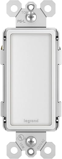Legrand Radiant Full Adjustable LED Night Light Outlet, Hallway Stair Night Light with Louver, Power Outage Light, NTLFULLWCC6, White