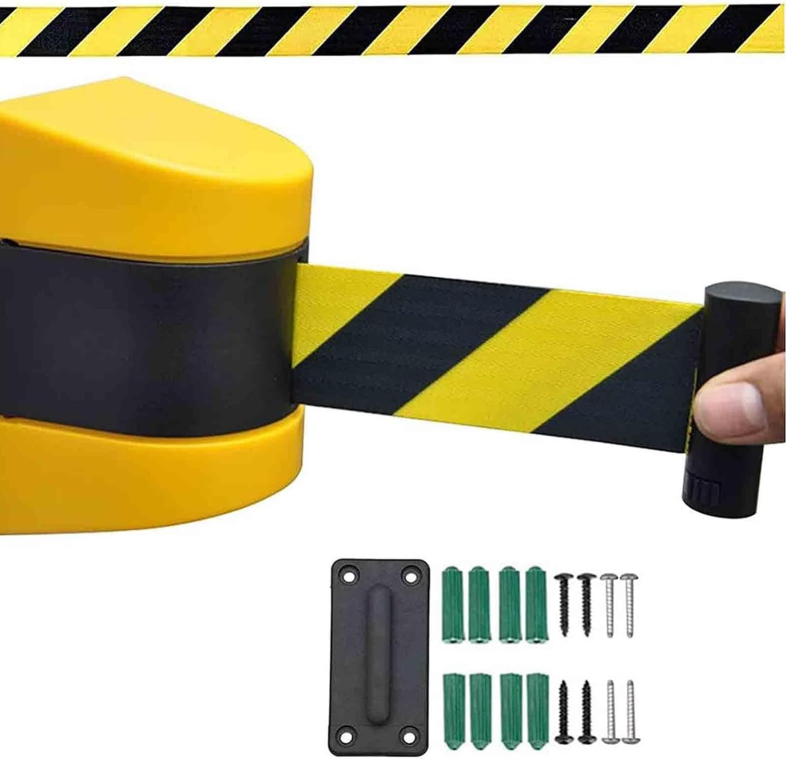 Einziehbare Wand-Gurtbarriere für Menschenmengenkontrolle, verstellbare Sicherheitsabsperrung – 2 m, ideal für Veranstaltungen und Warteschlangenmanagement