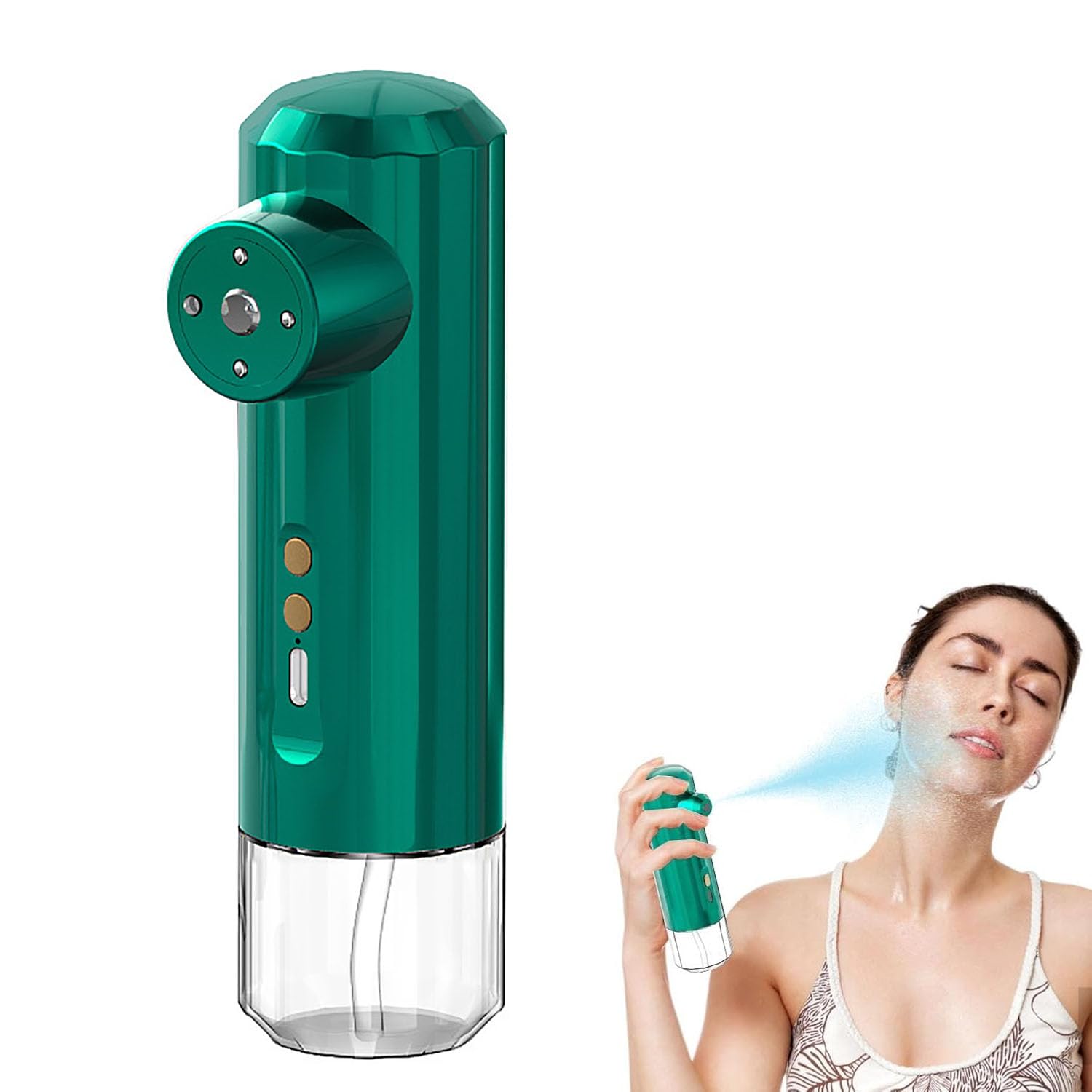 Portable Facial Mister Handheld Face Humidifier with 30ML Water Tank and 0 3MM Nano Spray Red Light Skin