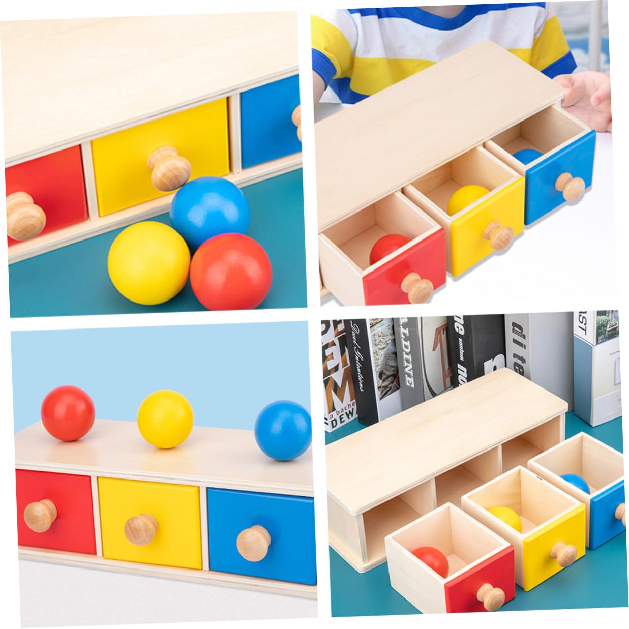 Hohopeti Giocattolo Educativo per Anni Round-Ball Drawer in Materiale Sicuro Aiuto Didattico per Riconoscimento Colori e Oggetti Gioco Genitore-Figlio per Apprendimento Precoce