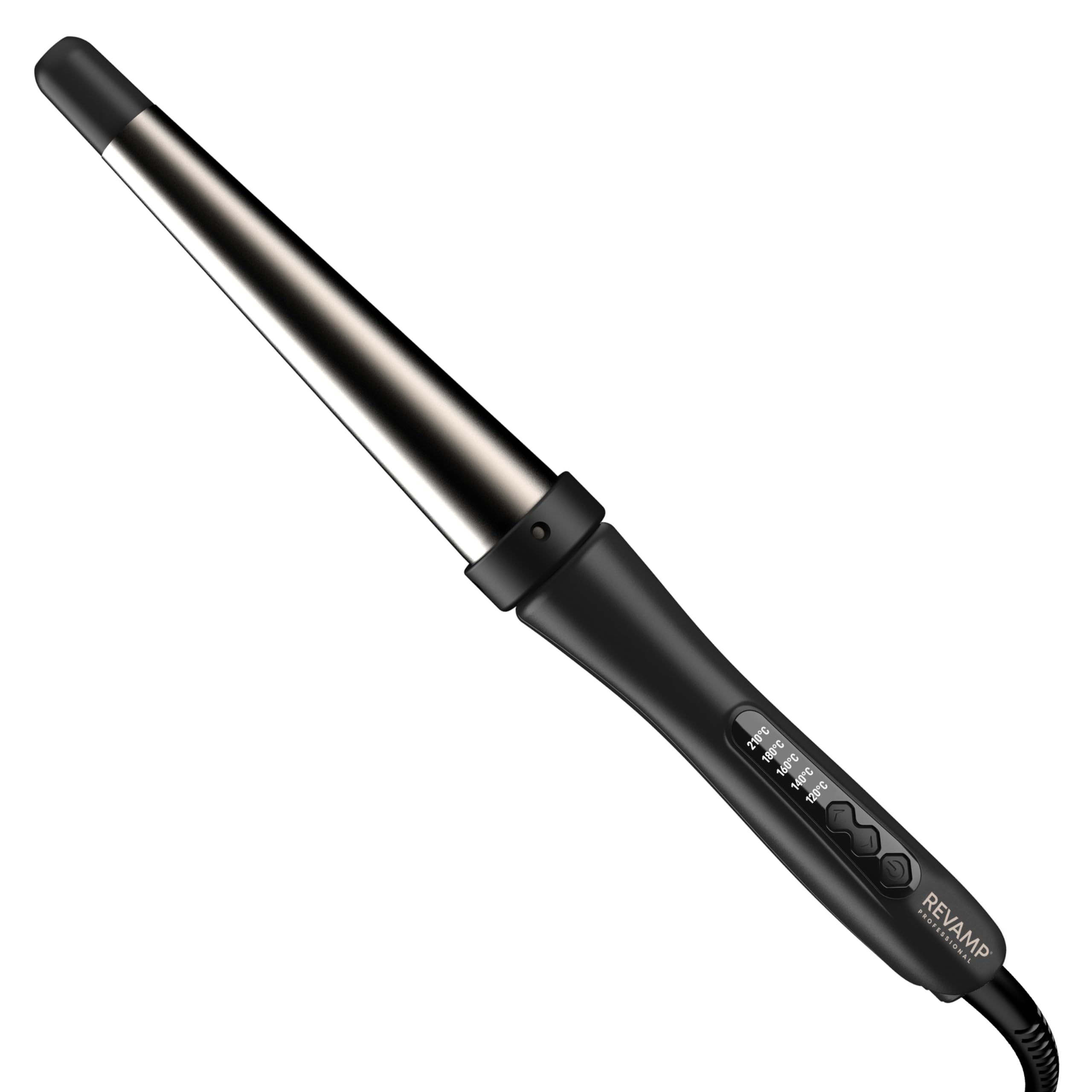 Revamp Progloss Big Hot Wand – Fer a Boucler conique ceramique pour boucles lâches ou cheveux ondulés – Gant protecteur de chaleur inclus